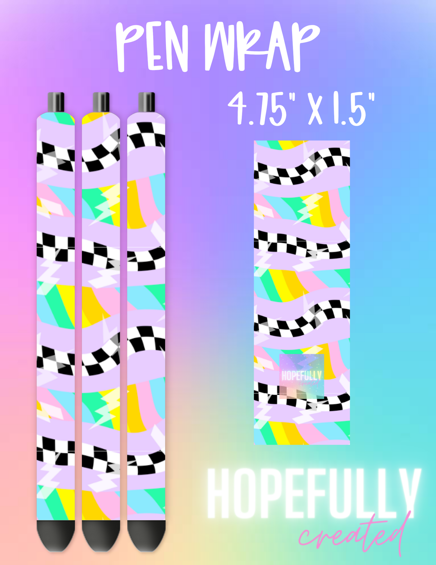 Rainbow Checker Pen Wrap-265