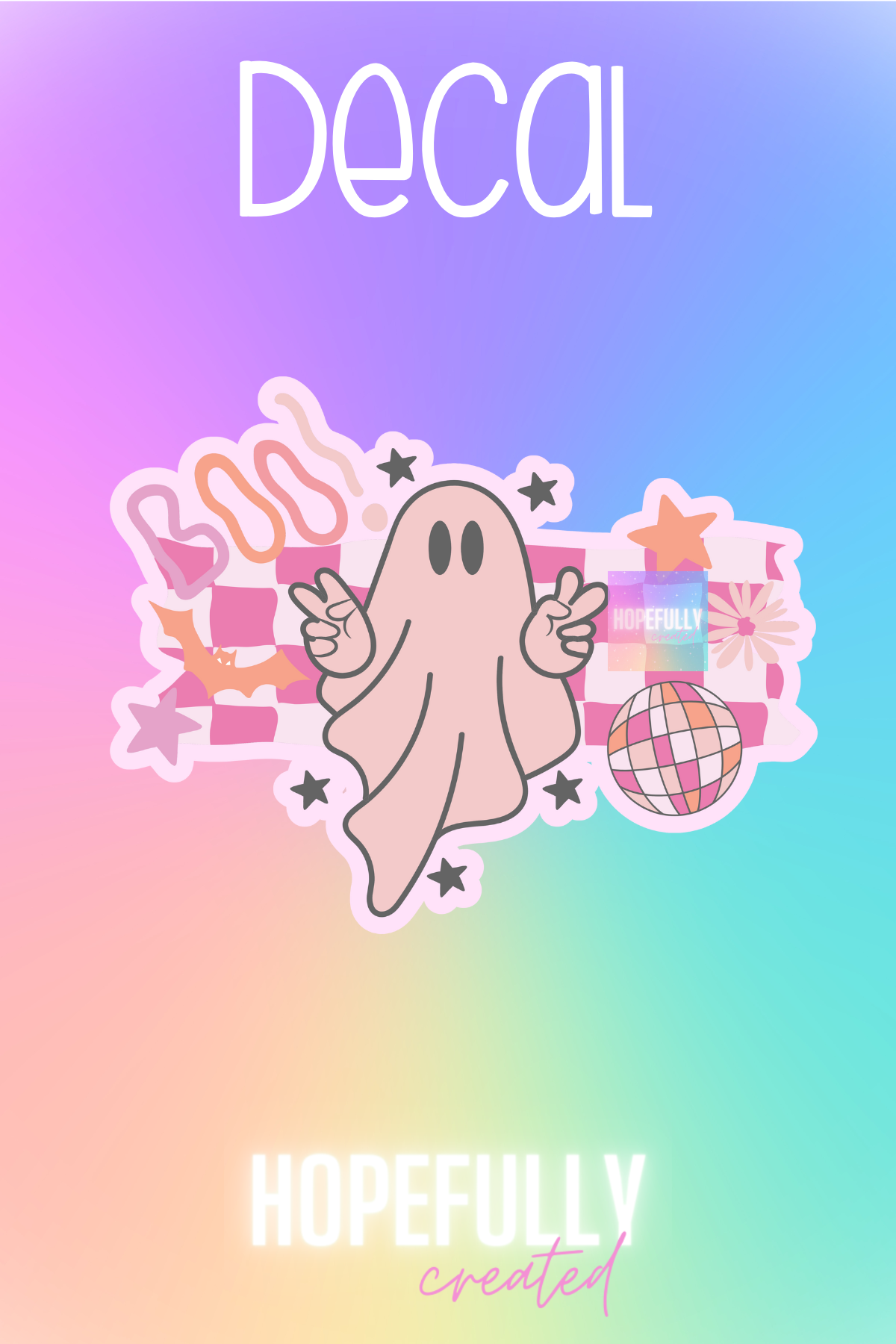 Ghost Peace Sign Decal-3