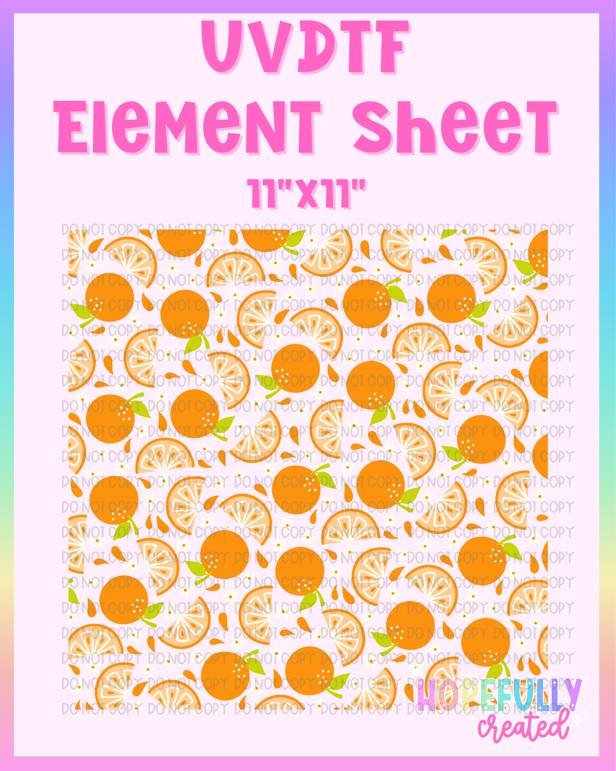 Oranges UVDTF Element Sheet
