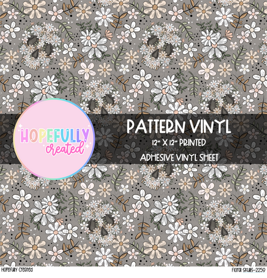 Floral Skulls Vinyl Collection - 2259
