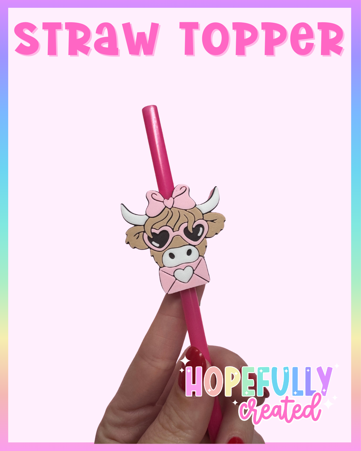 Cow Envelope Straw Topper