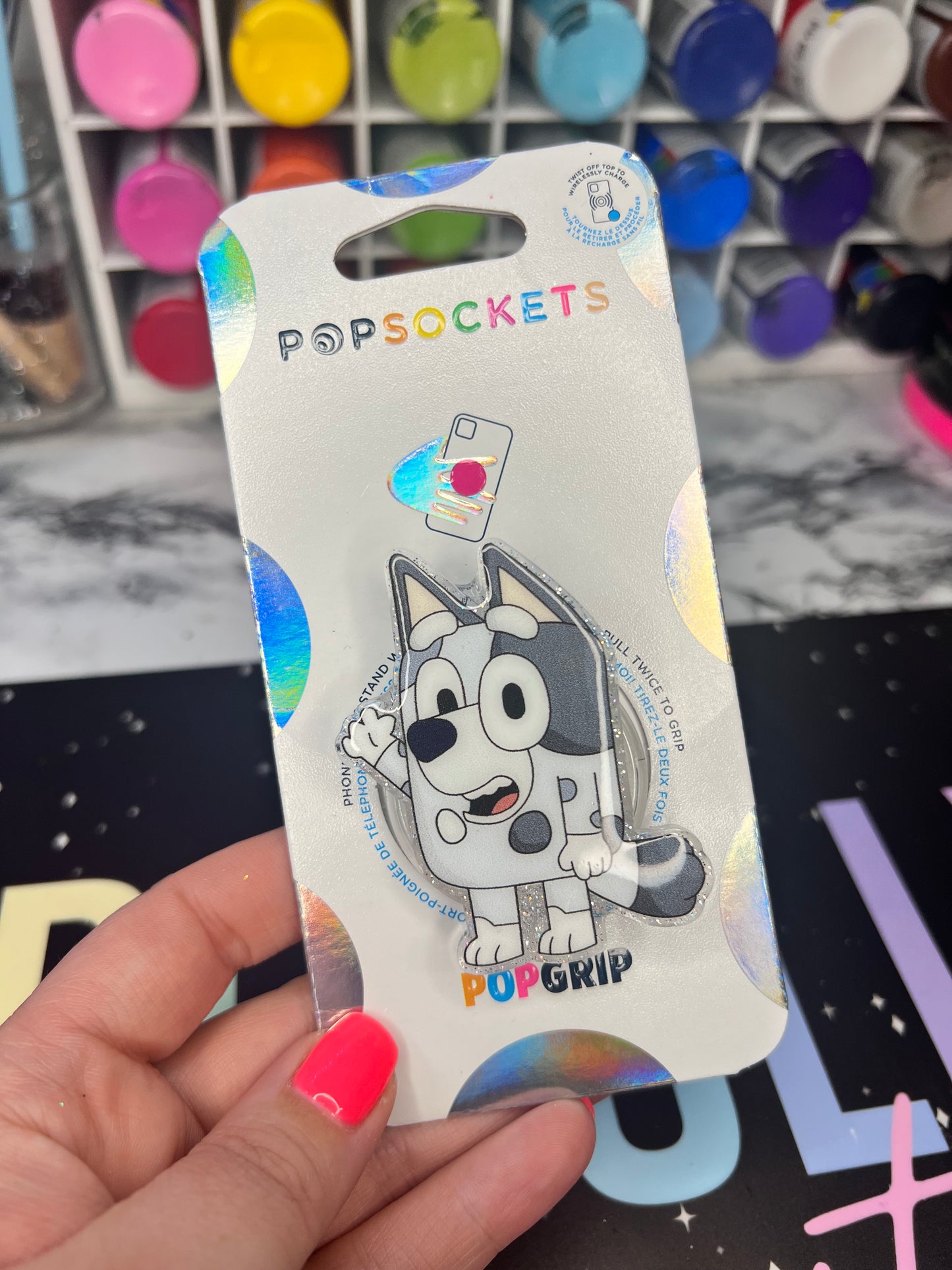 Gray Dog Phone Grip