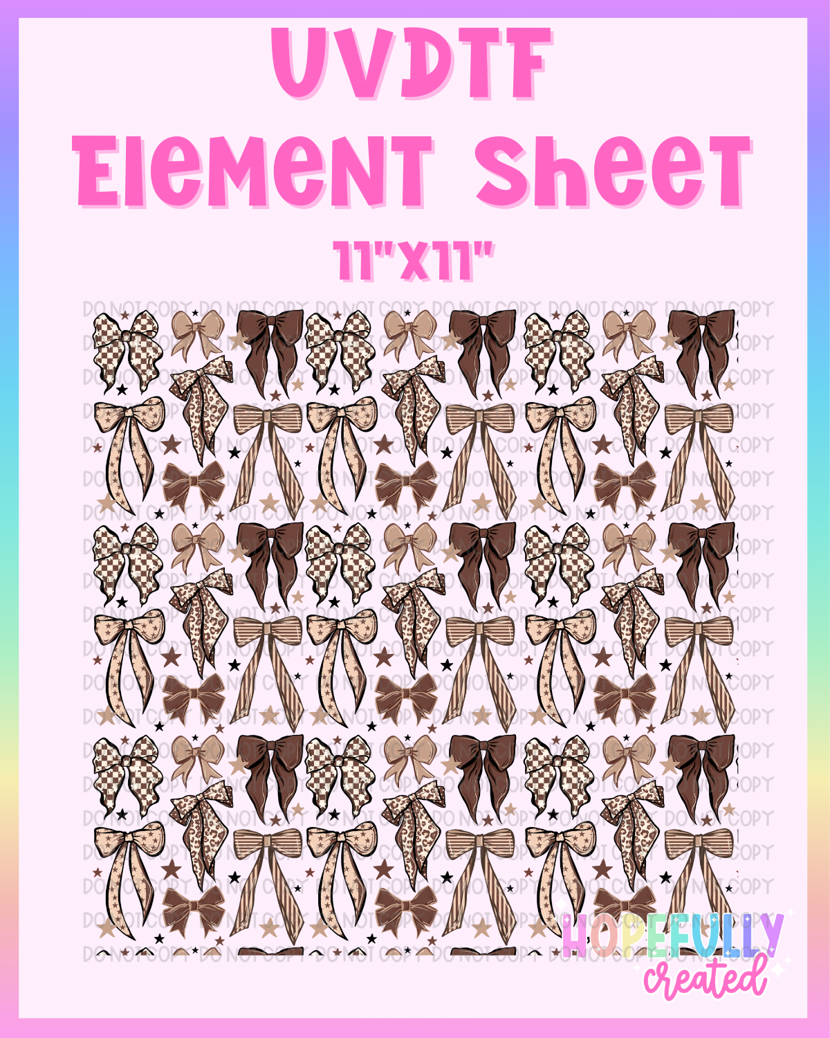 Brown Bows UVDTF Element Sheet