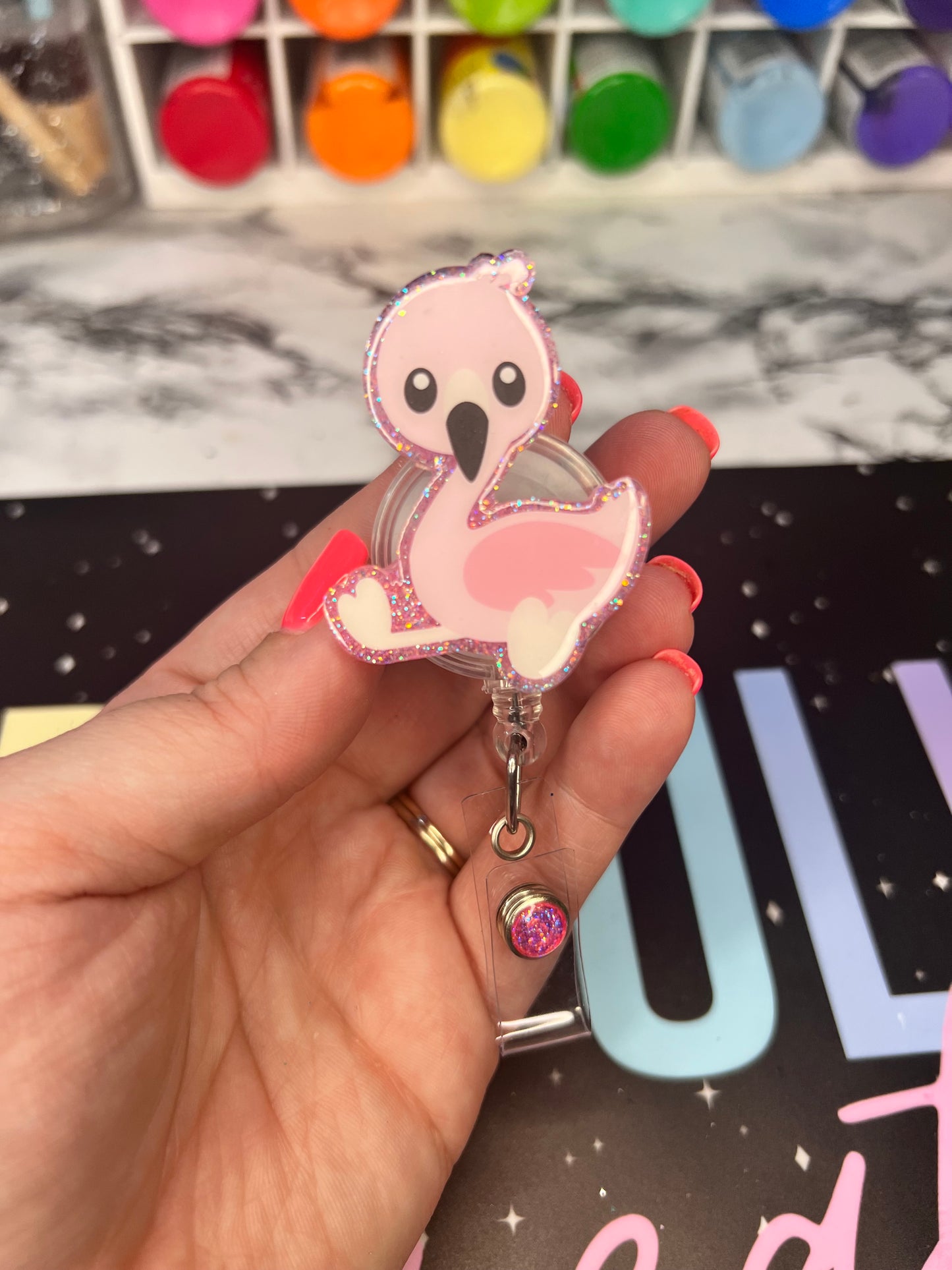 Flamingo Badge Reel