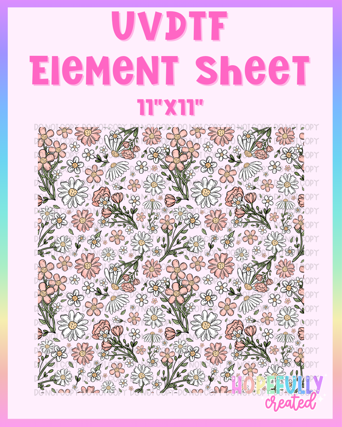 Floral UVDTF Element Sheet