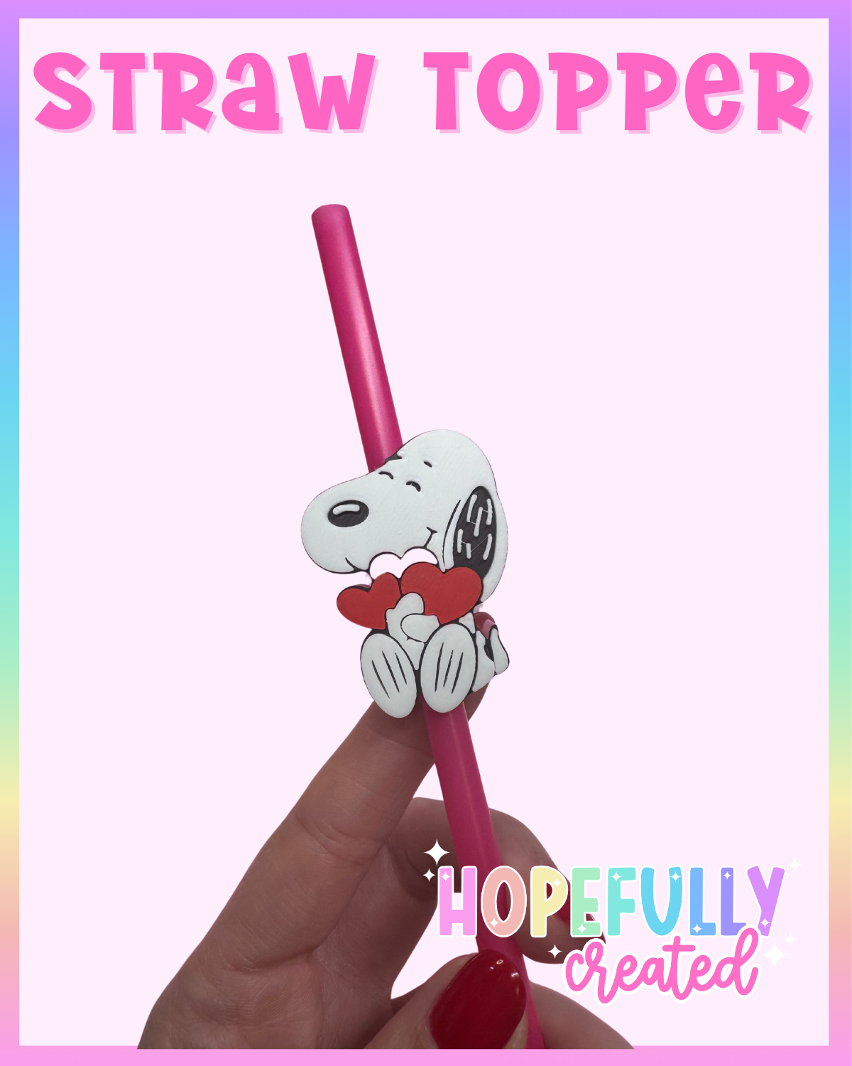 Dog Heart Straw Topper