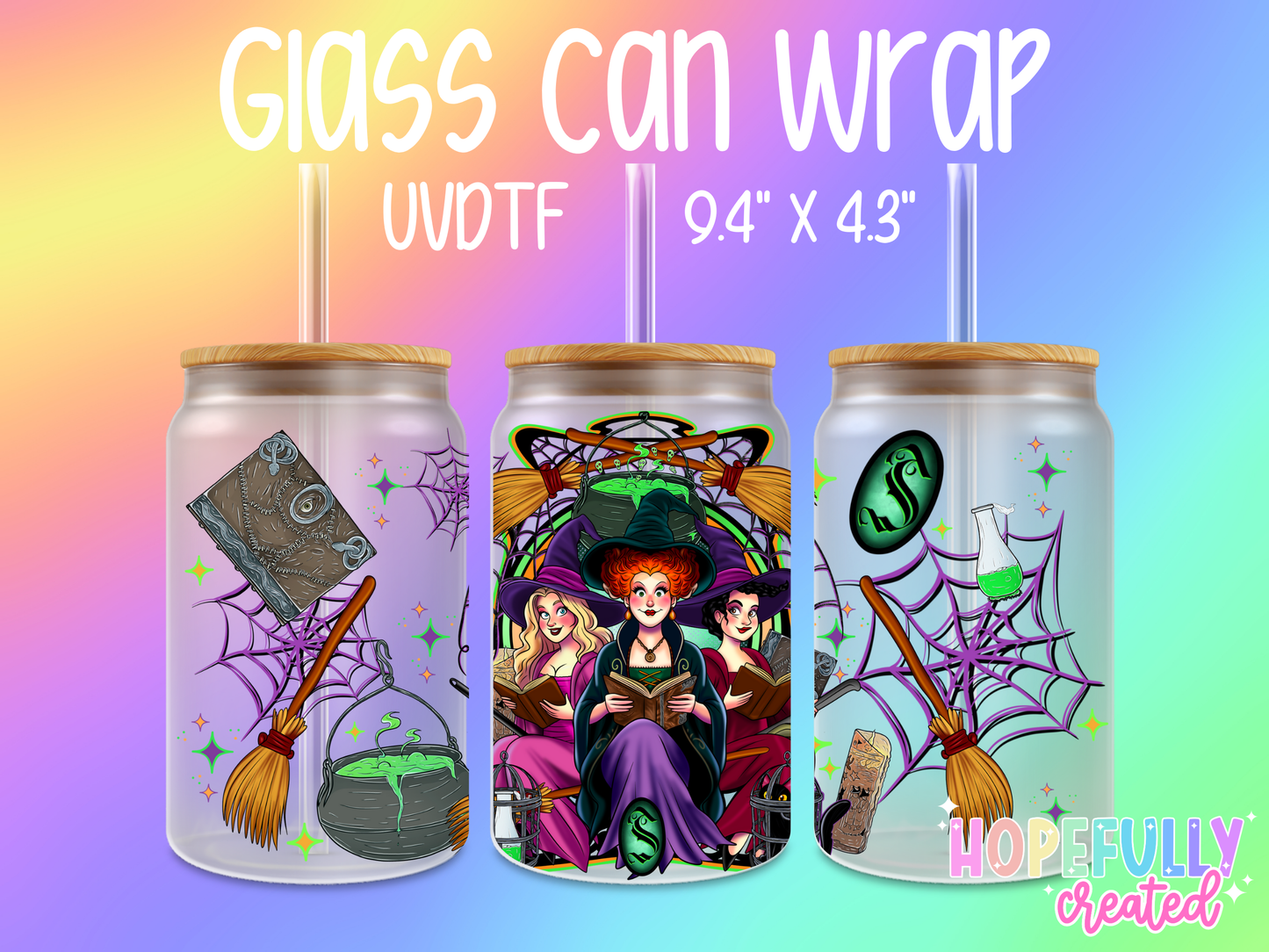 Witches UVDTF Glass Can Wrap