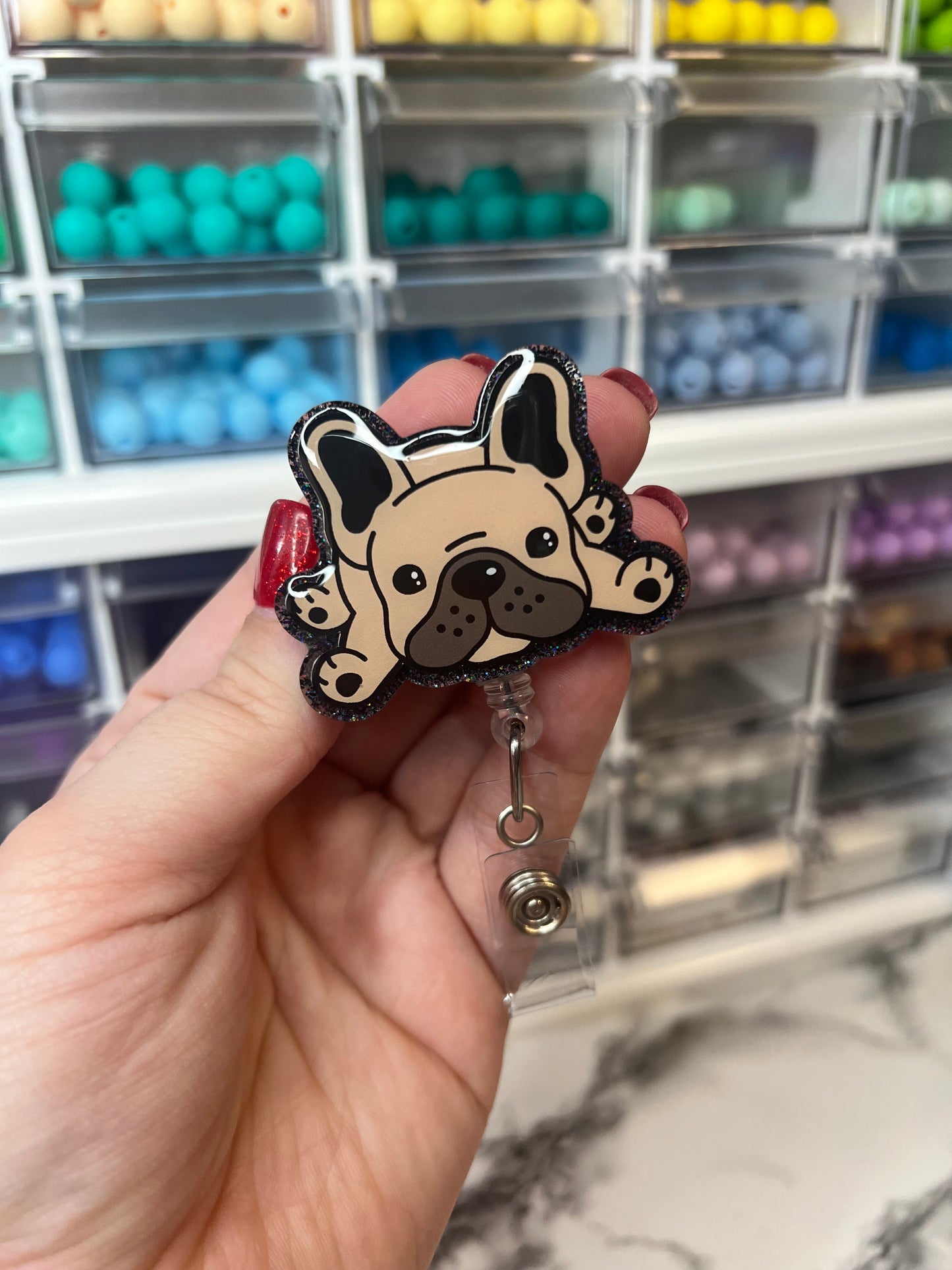 Frenchie Badge Reel