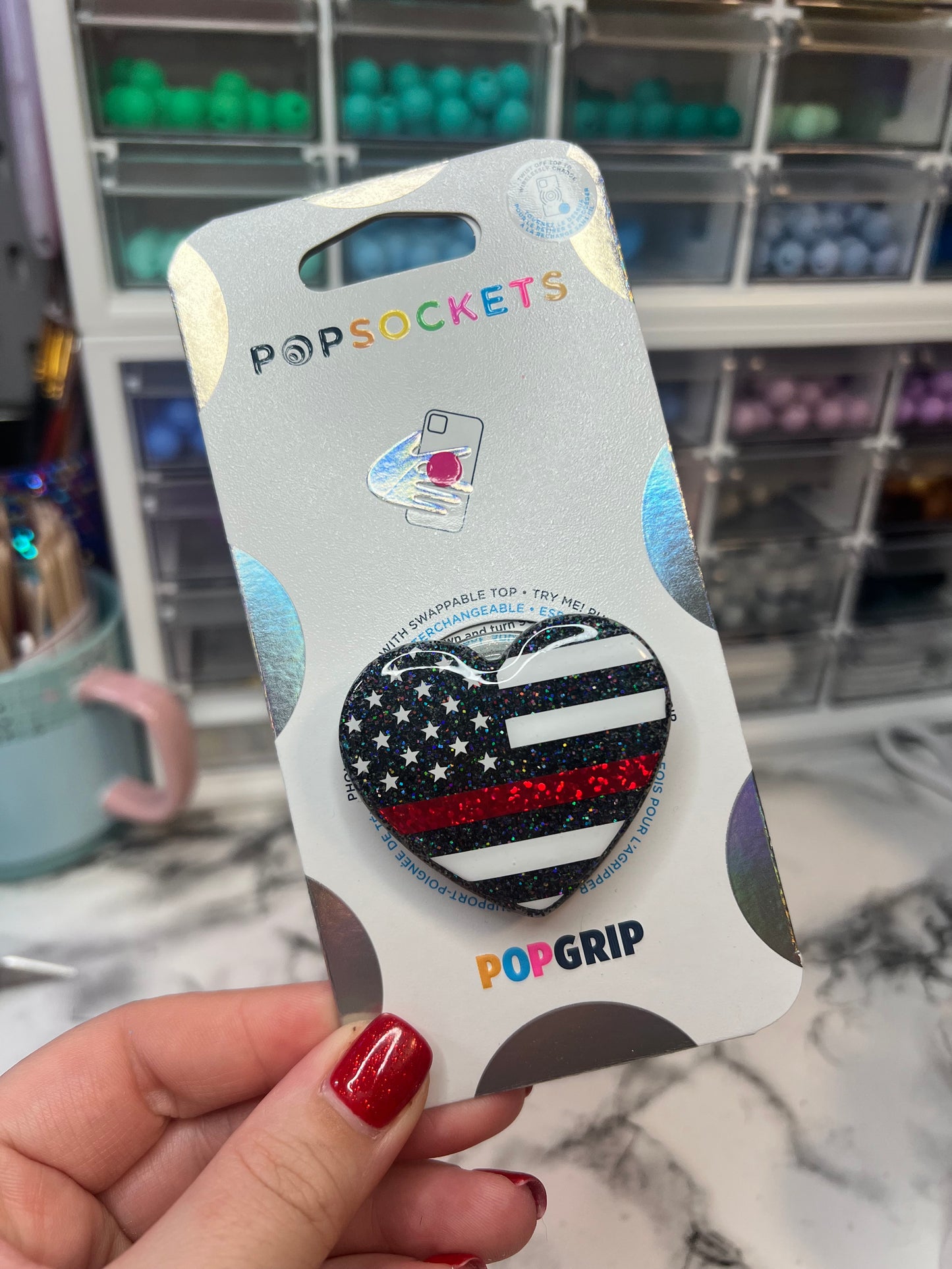 Flag Heart Phone Grip