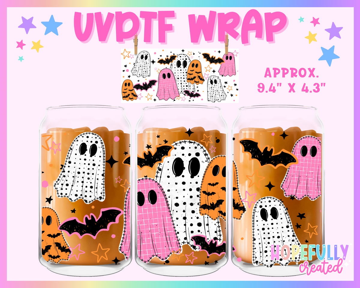Ghosts UVDTF Glass Can Wrap