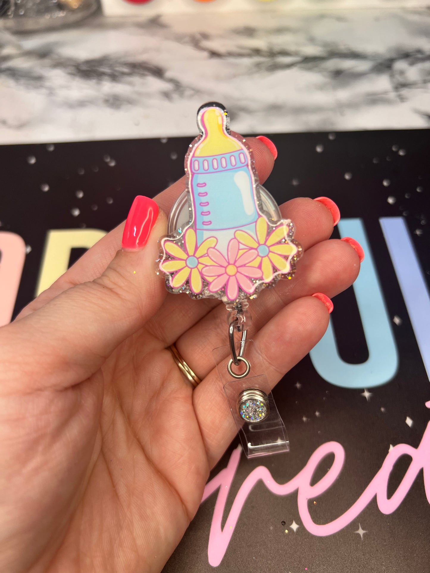 Baby Bottle Badge Reel