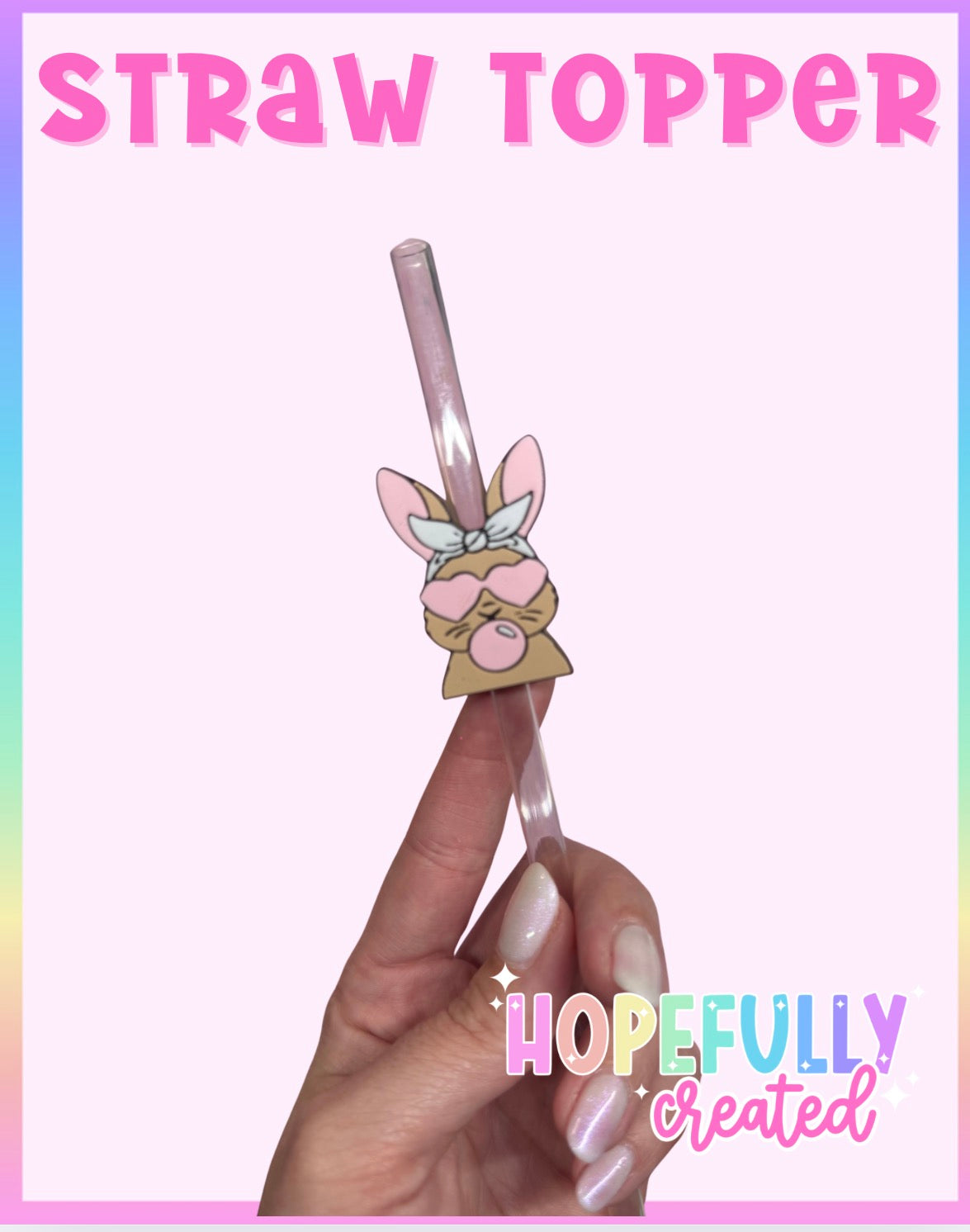 Cool Bunny Straw Topper