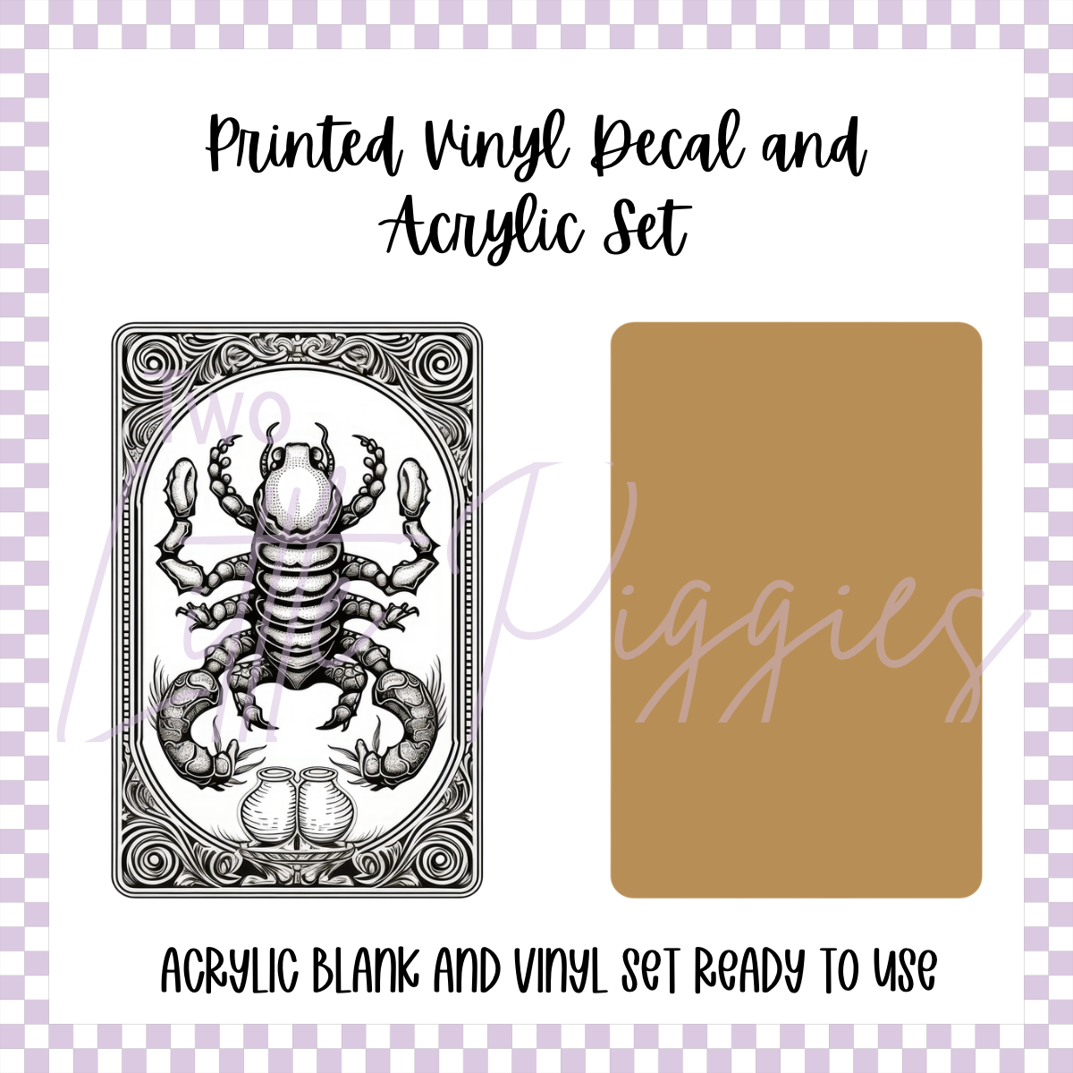 Printed Vinyl and Acrylic Set - Zodiac Card Scorpio