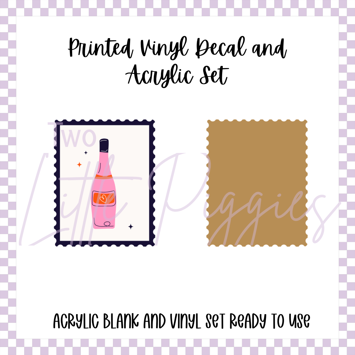 Printed Vinyl and Acrylic Set - Boho Valentine - Bottle