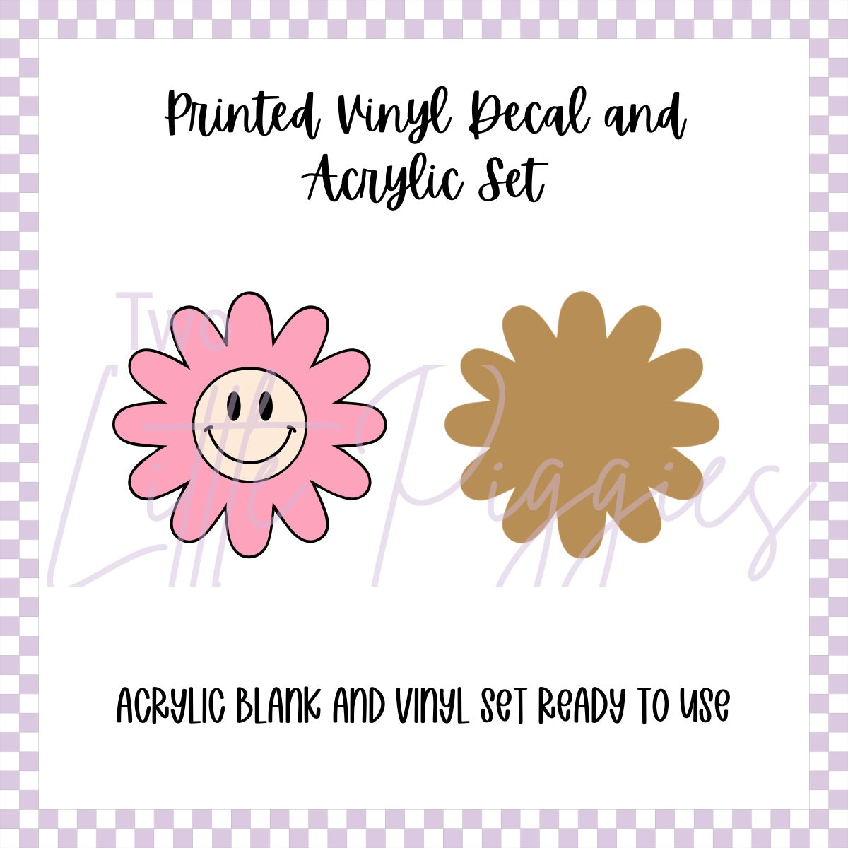 Printed Vinyl and Acrylic Set - Retro Flower
