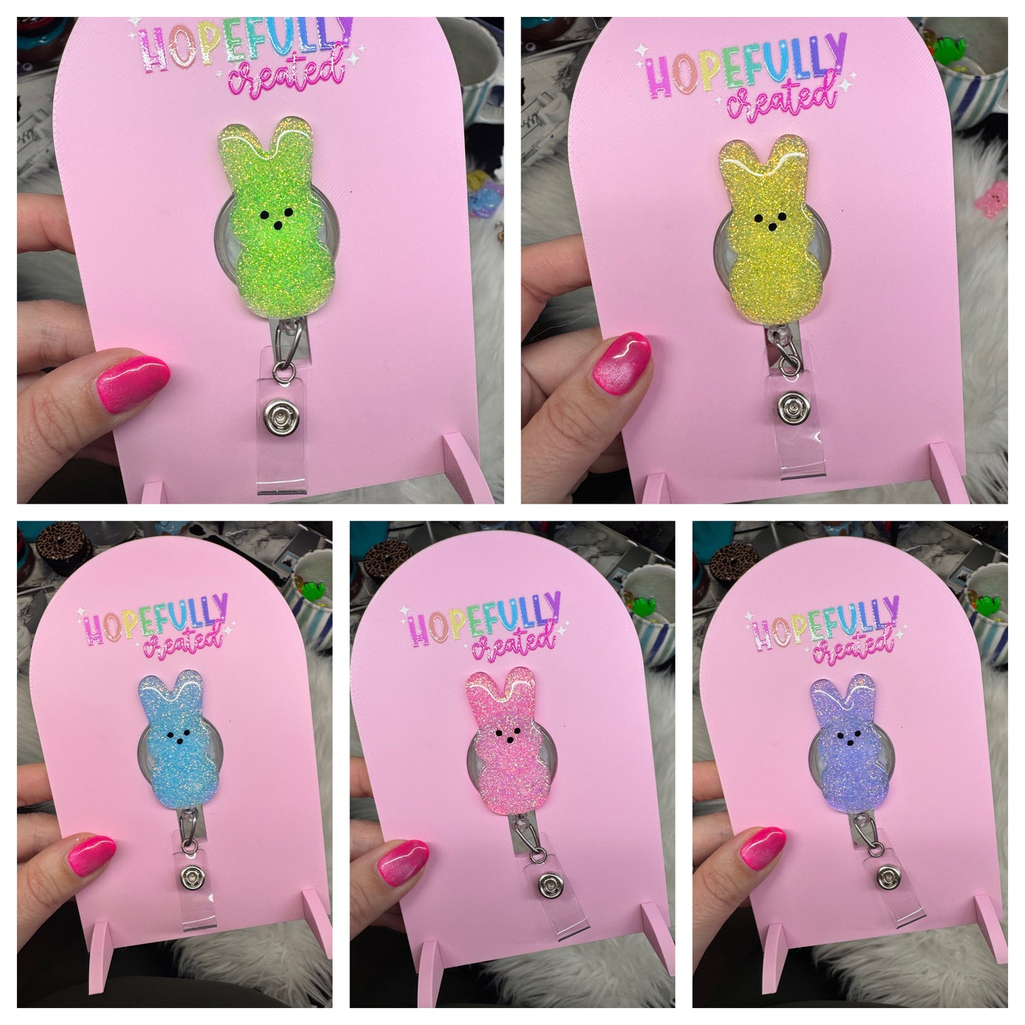 Peep Bunny Badge Reel