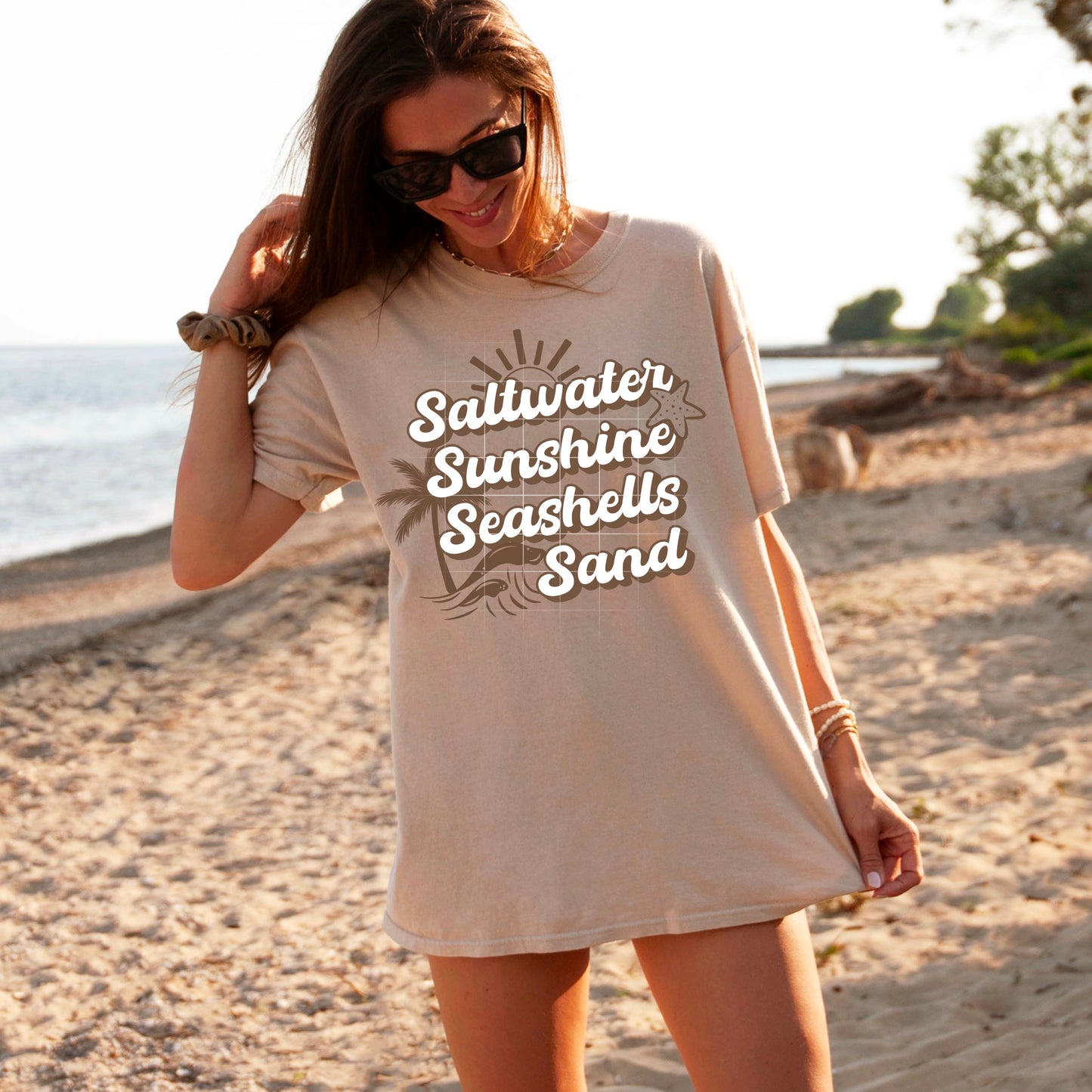 SALTWATER, SUNSHINE, SEASHELLS AND SAND DTF Transfer