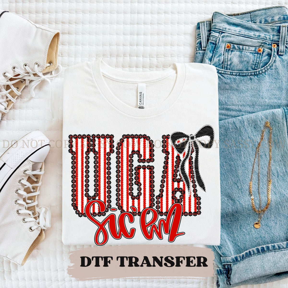 UGA SIC'EM SEERSUCKER - DTF TRANSFER 059