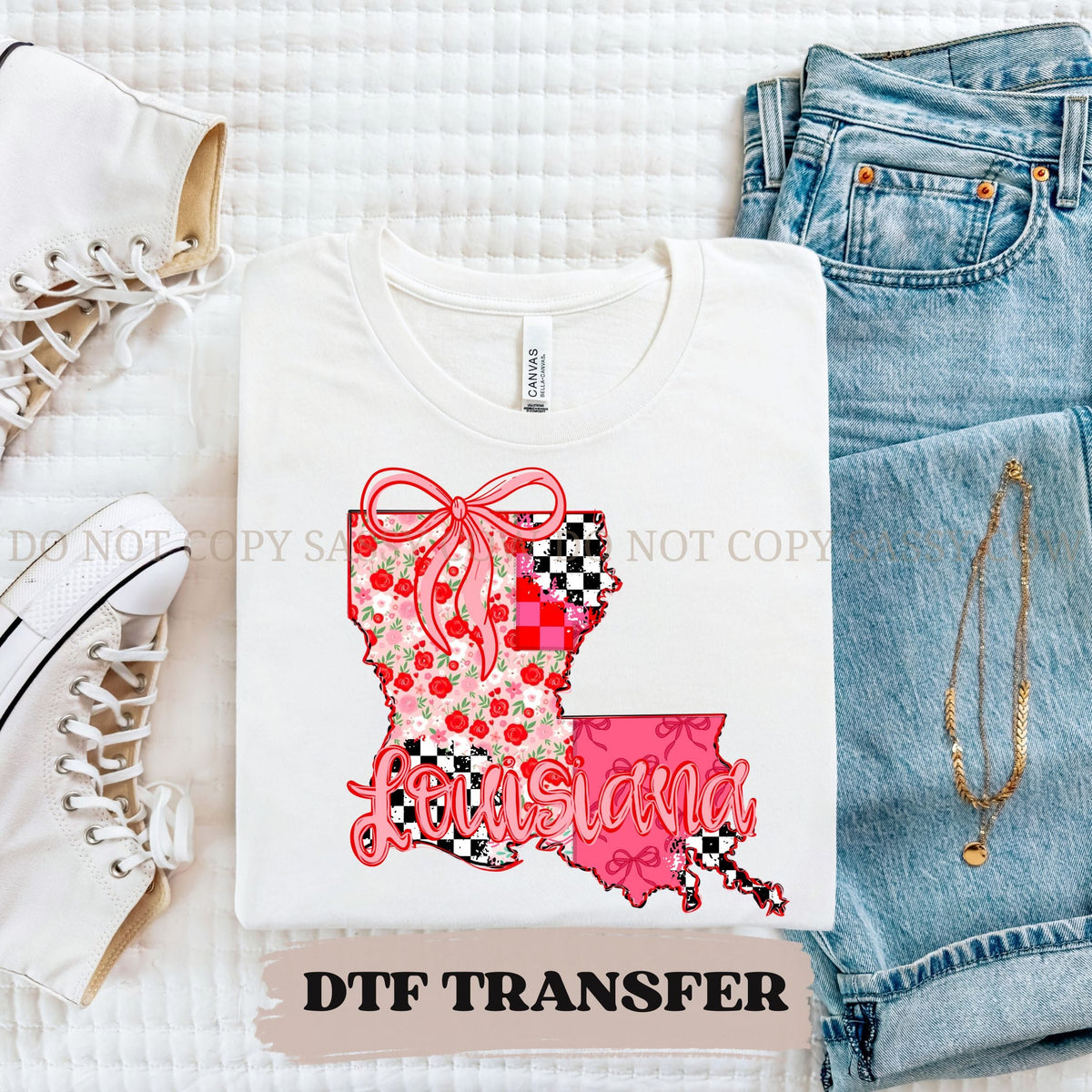 LOUISIANA GIRLY STATE - DTF TRANSFER 0105