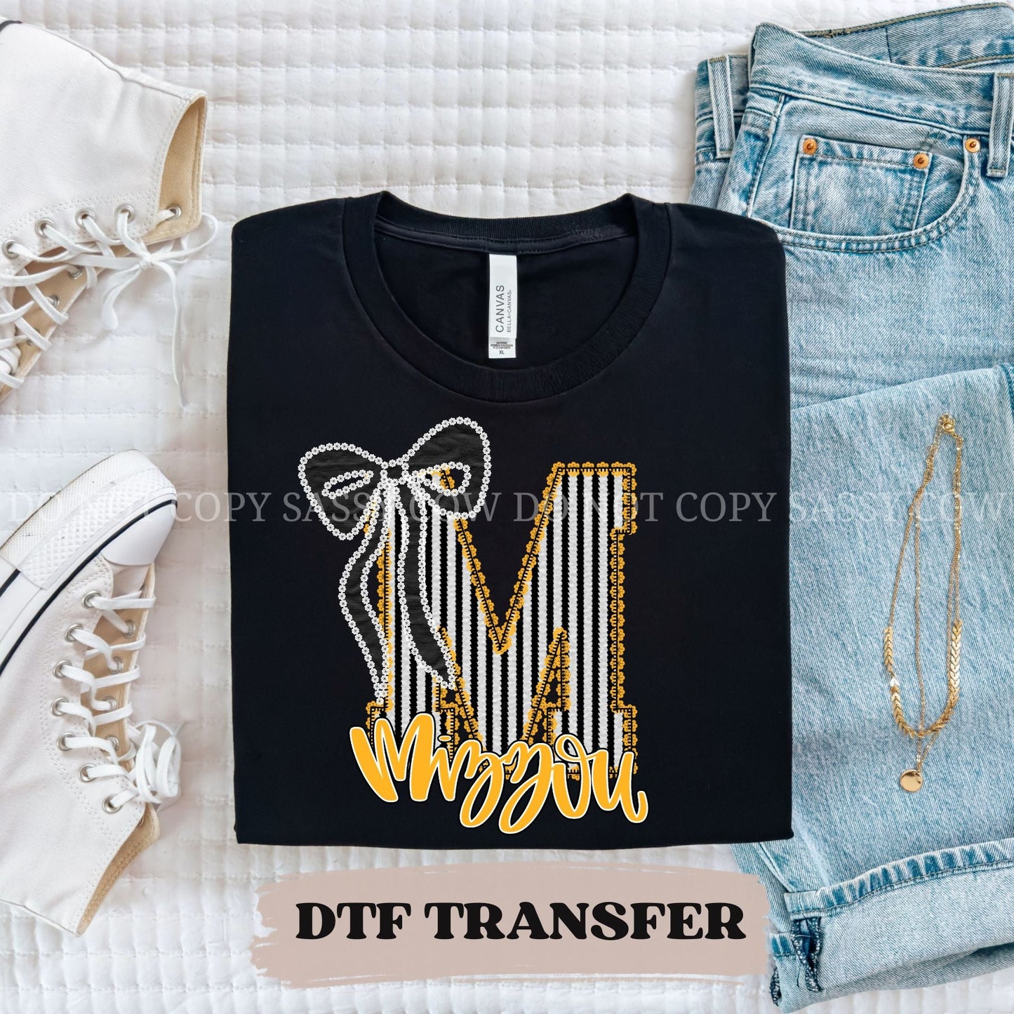 M MIZZOU SEERSUCKER - DTF TRANSFER 069