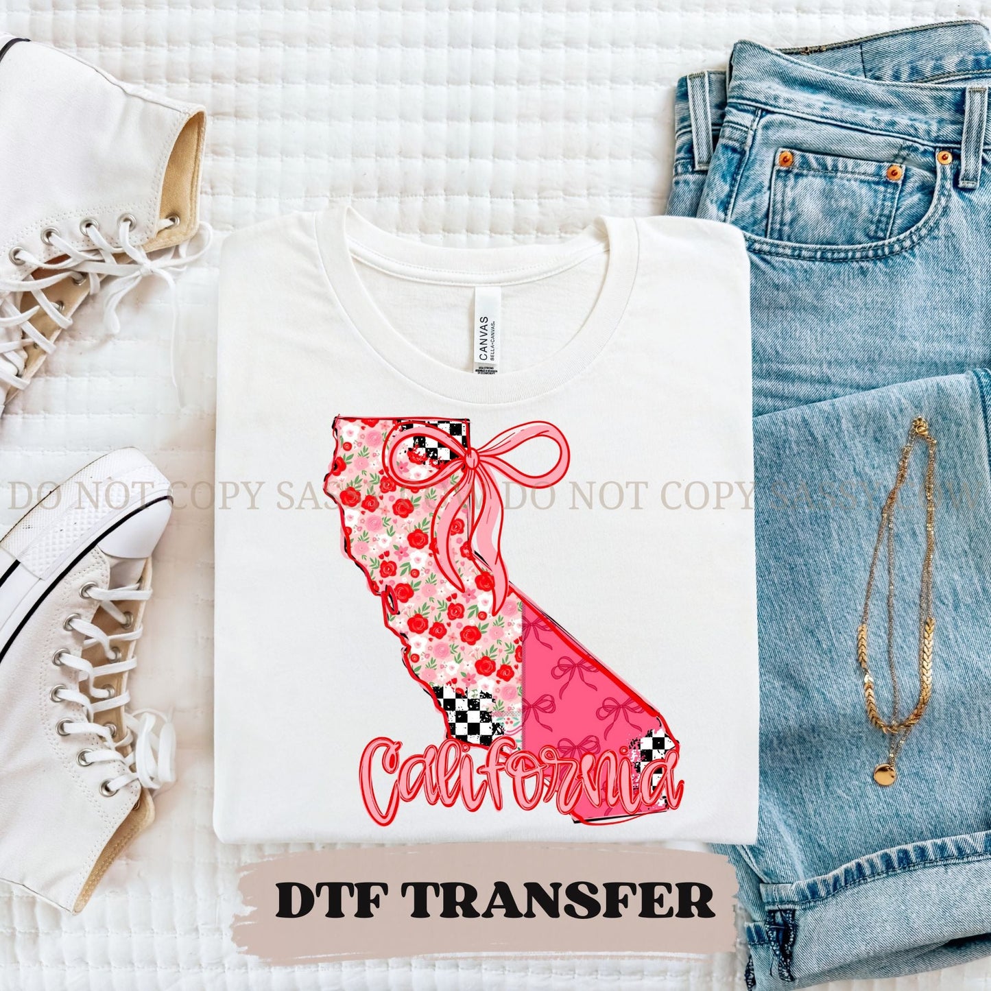 CALIFORNIA GIRLY STATE - DTF TRANSFER 075