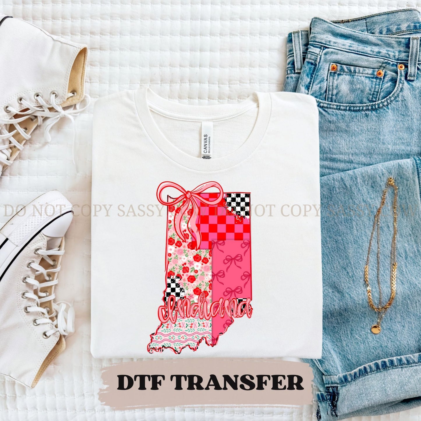 INDIANA GIRLY STATE - DTF TRANSFER 081