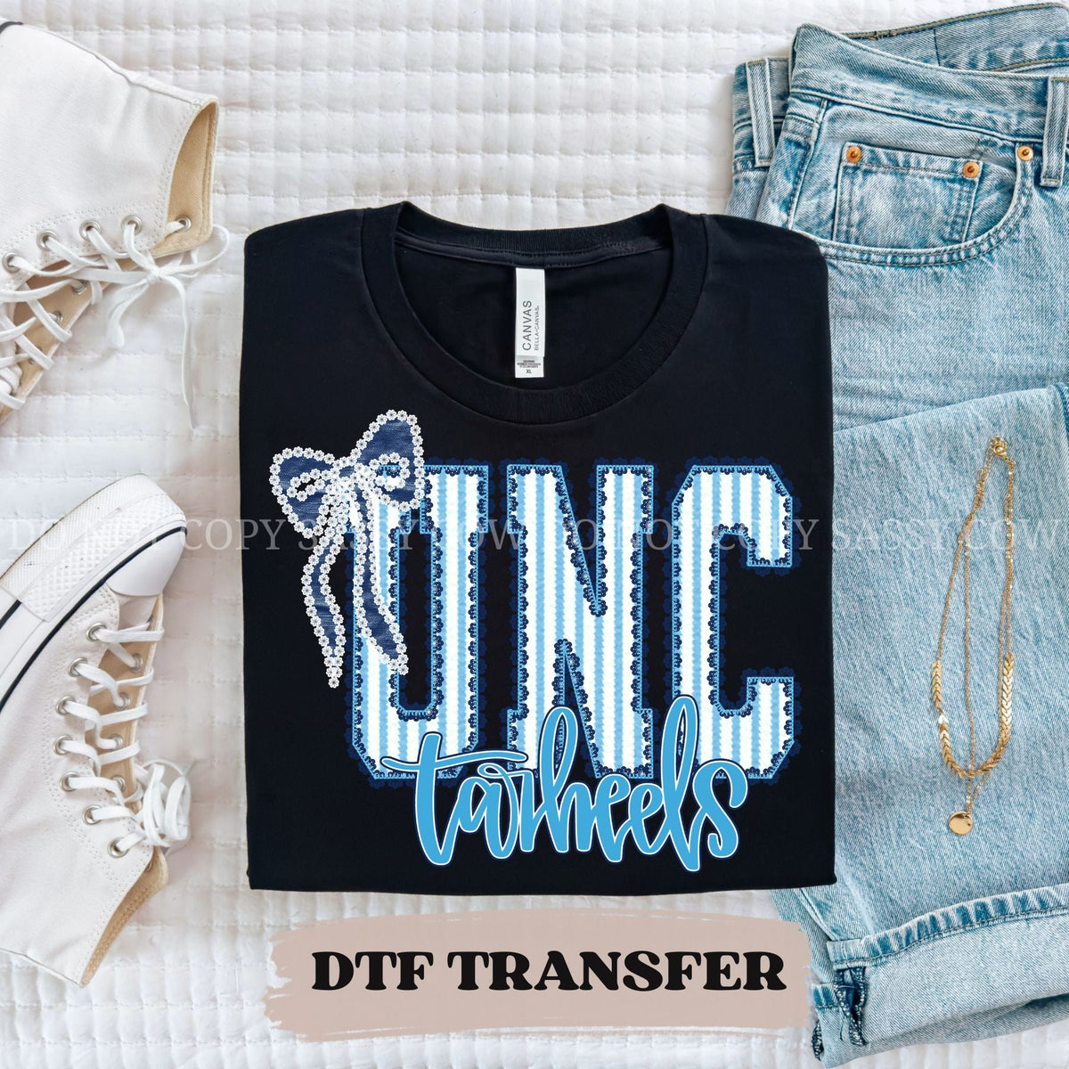 UNC TAR HEELS SEERSUCKER - DTF TRANSFER 053