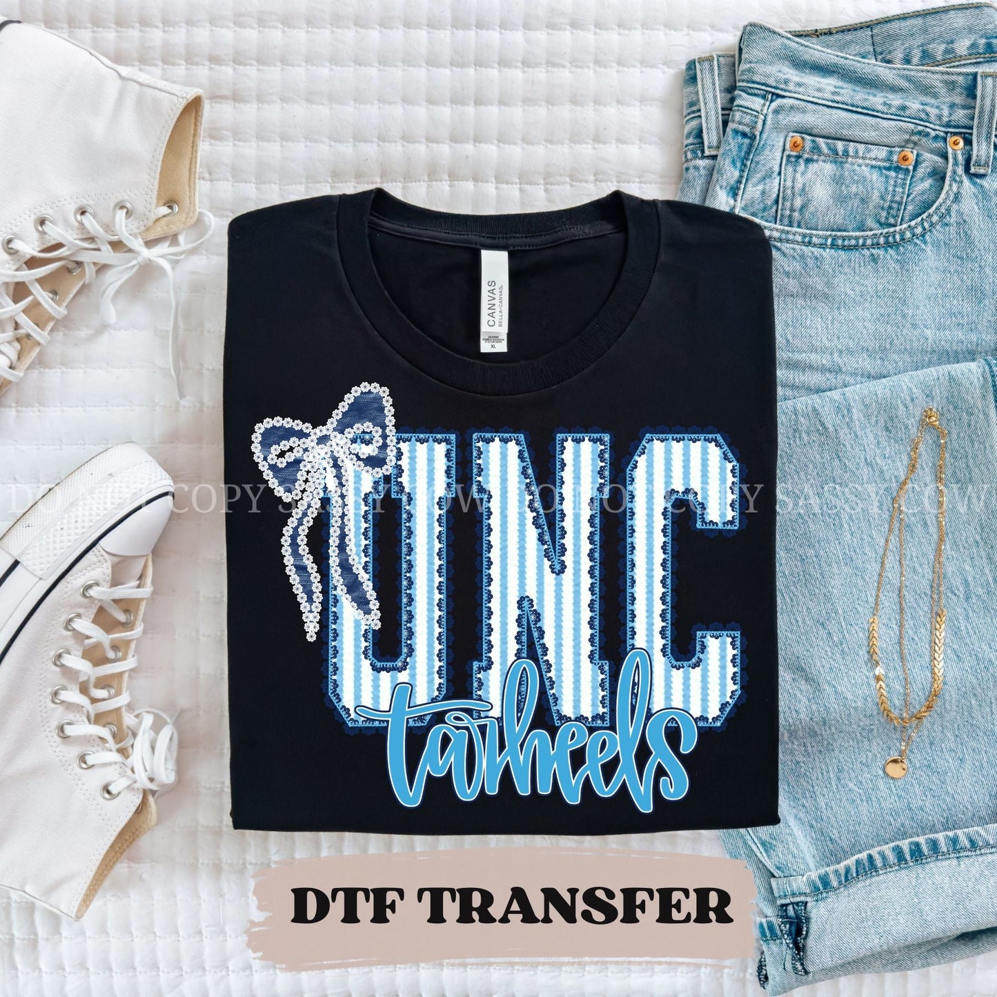 UNC TAR HEELS SEERSUCKER - DTF TRANSFER 053