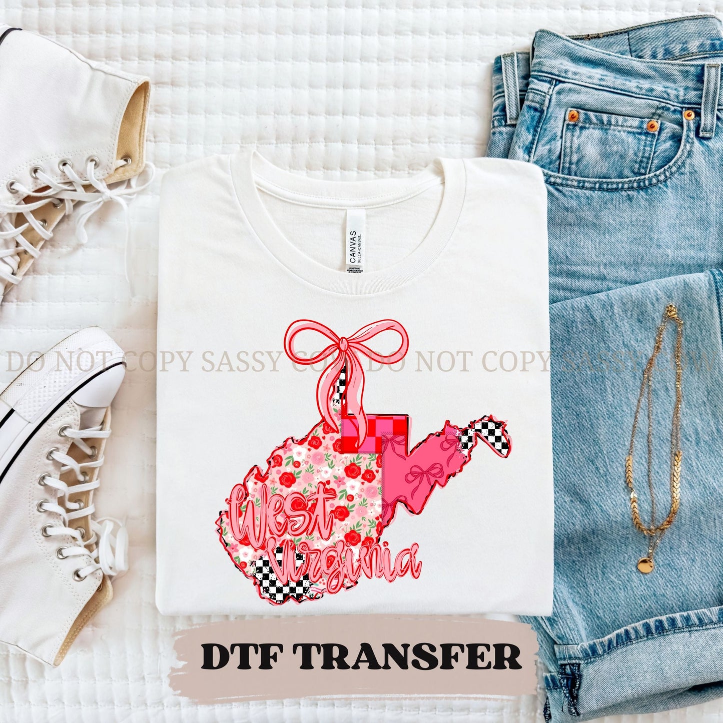 WEST VIRGINIA GIRLY STATE - DTF TRANSFER 0119