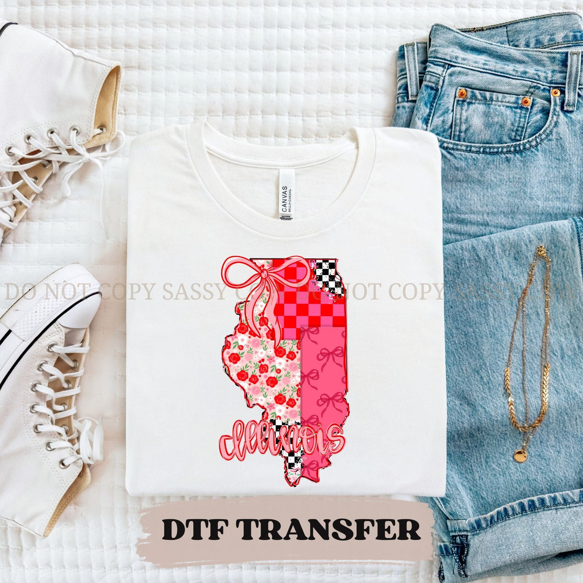 ILLINOIS GIRLY STATE - DTF TRANSFER 082