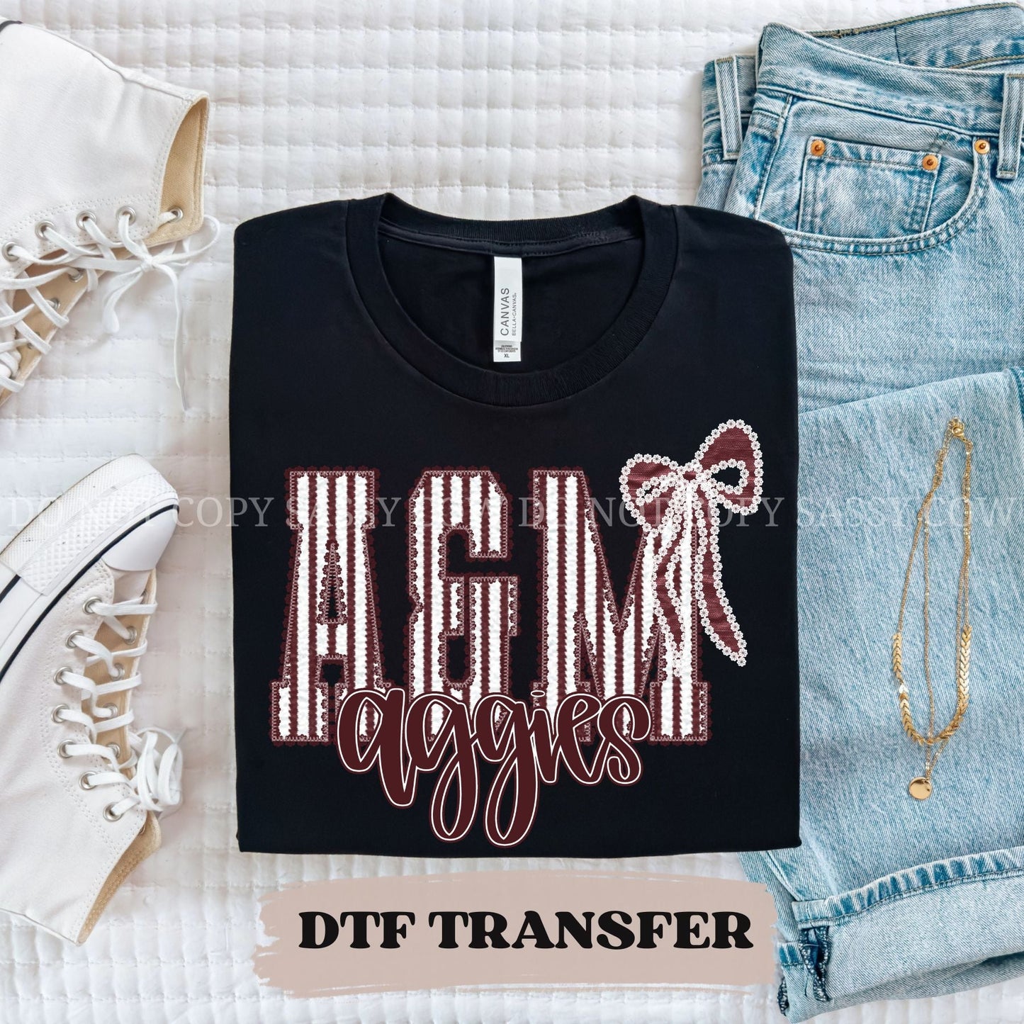 A&M AGGIES SEERSUCKER - DTF TRANSFER 055