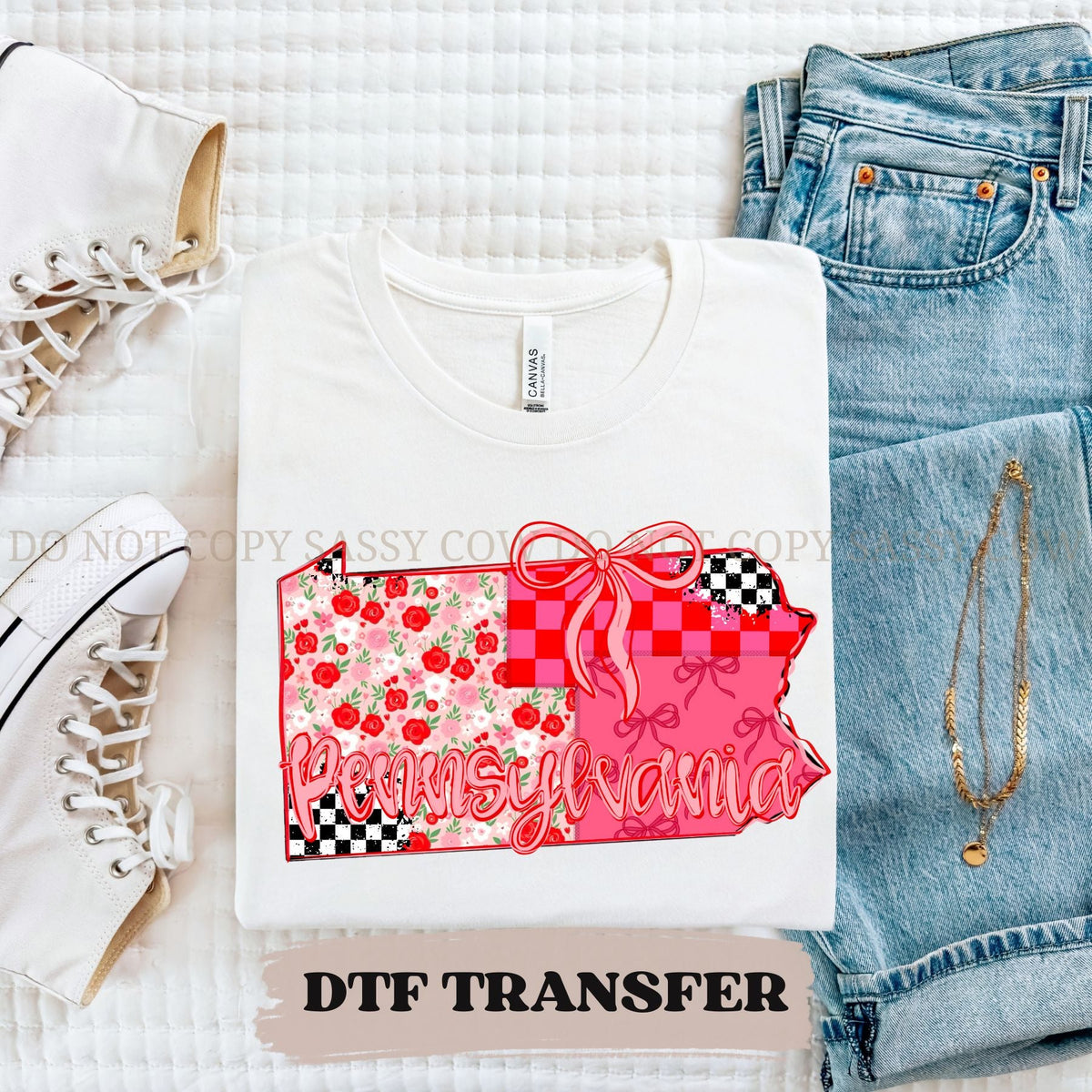 PENNSYLVANIA GIRLY STATE - DTF TRANSFER 0100