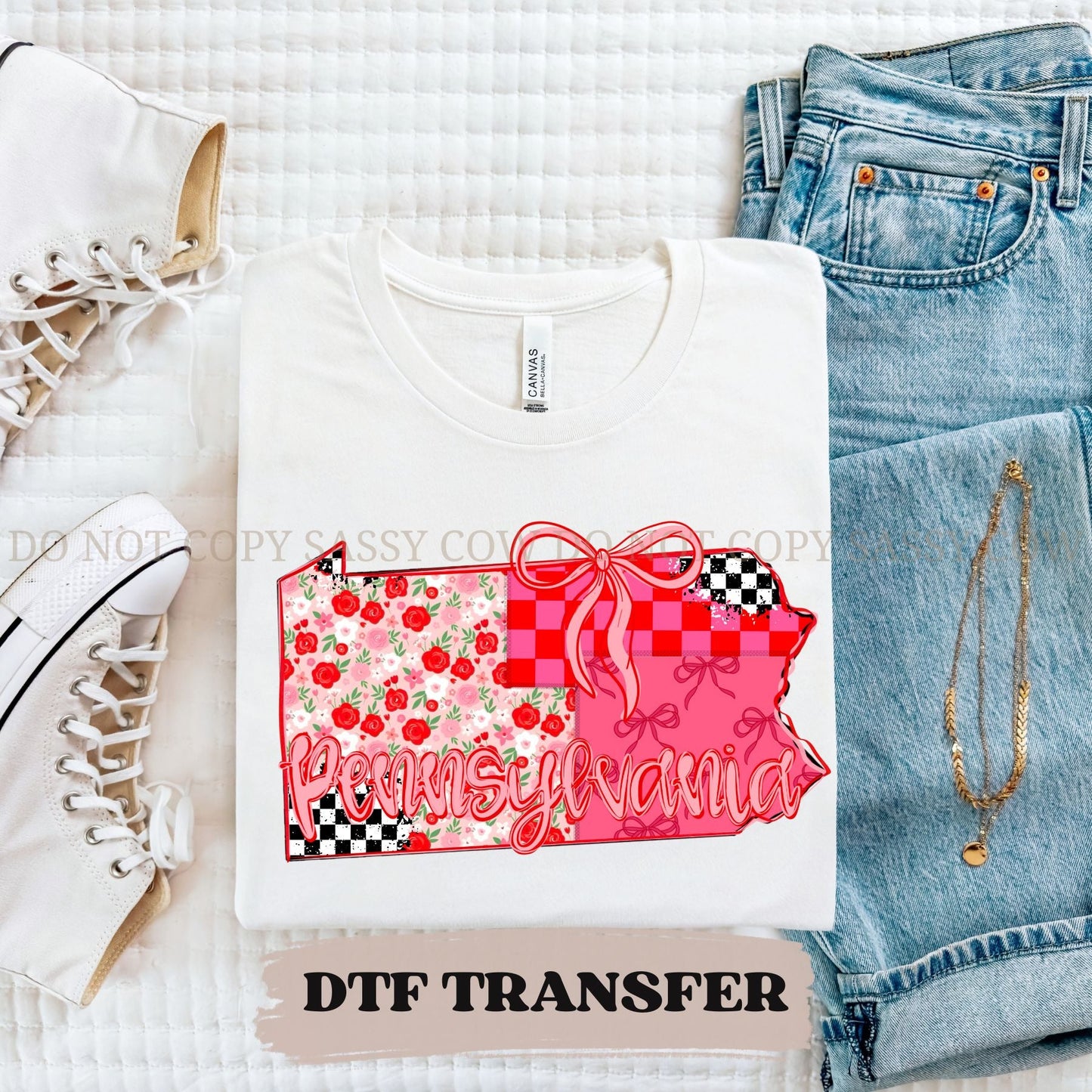 PENNSYLVANIA GIRLY STATE - DTF TRANSFER 0100
