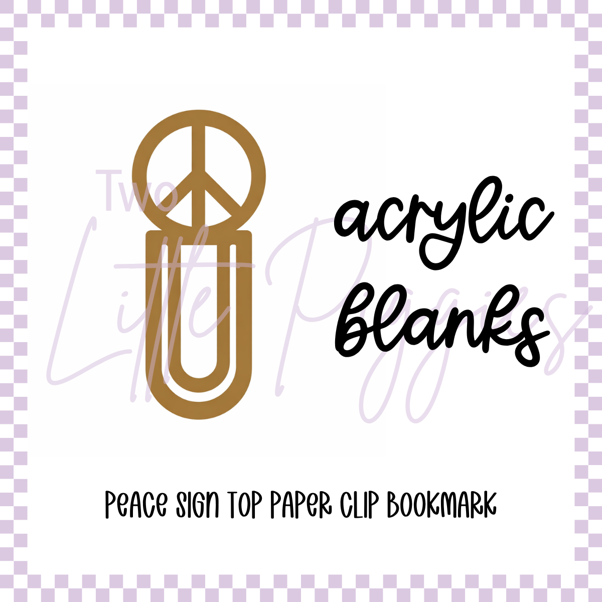 Acrylic Blank - Peace Sign Top Paper Clip Bookmark