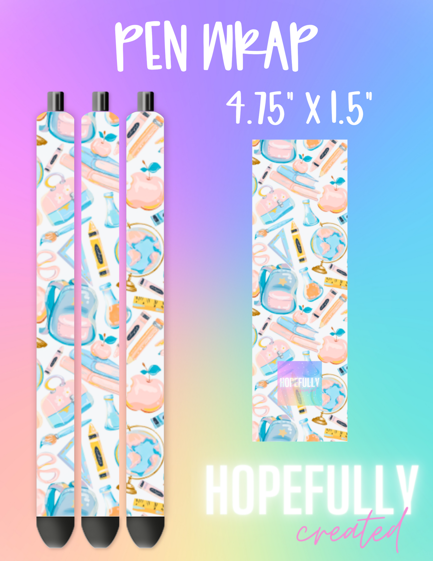 Watercolor School Pen Wrap-251