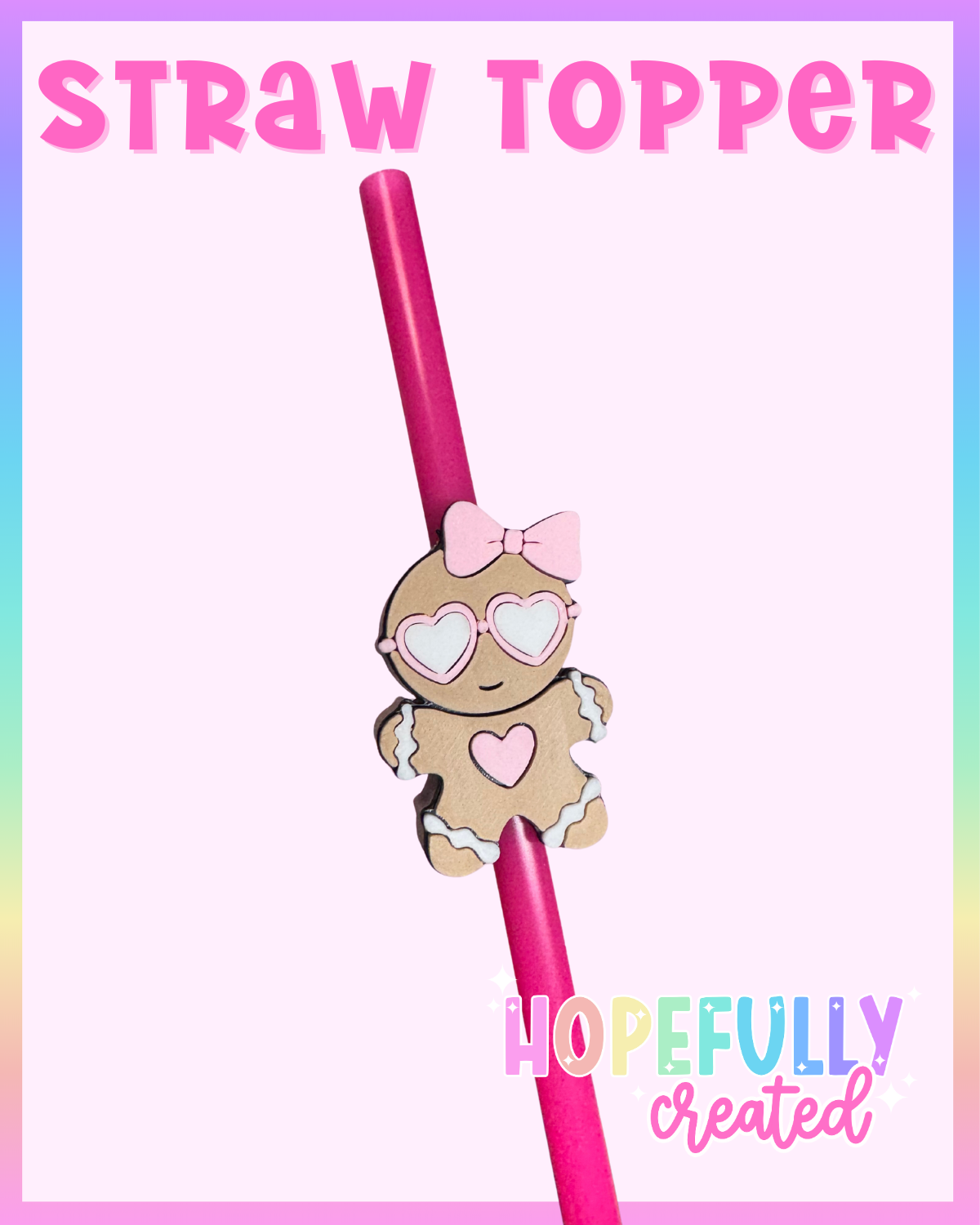 Gingerbread Girl Straw Topper