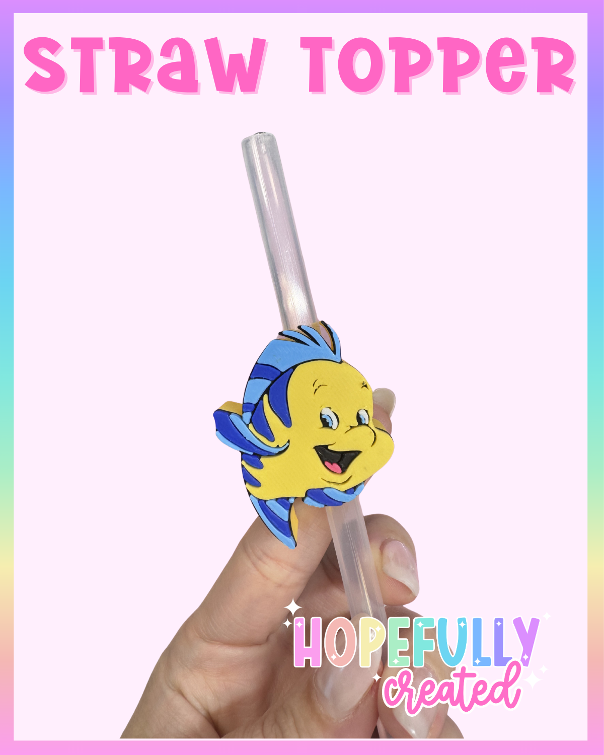 Yellow Fish Straw Topper