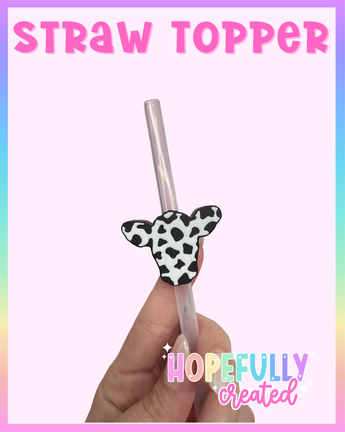 Cow Straw Topper