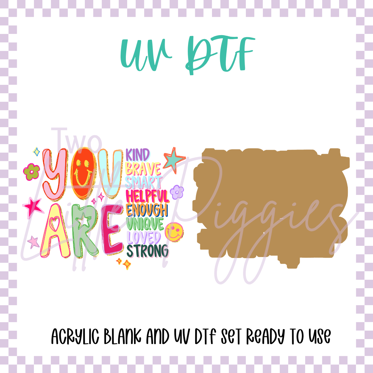 UV DTF - Acrylic Blank and Decal - 2 inch - Teacher Affirmations