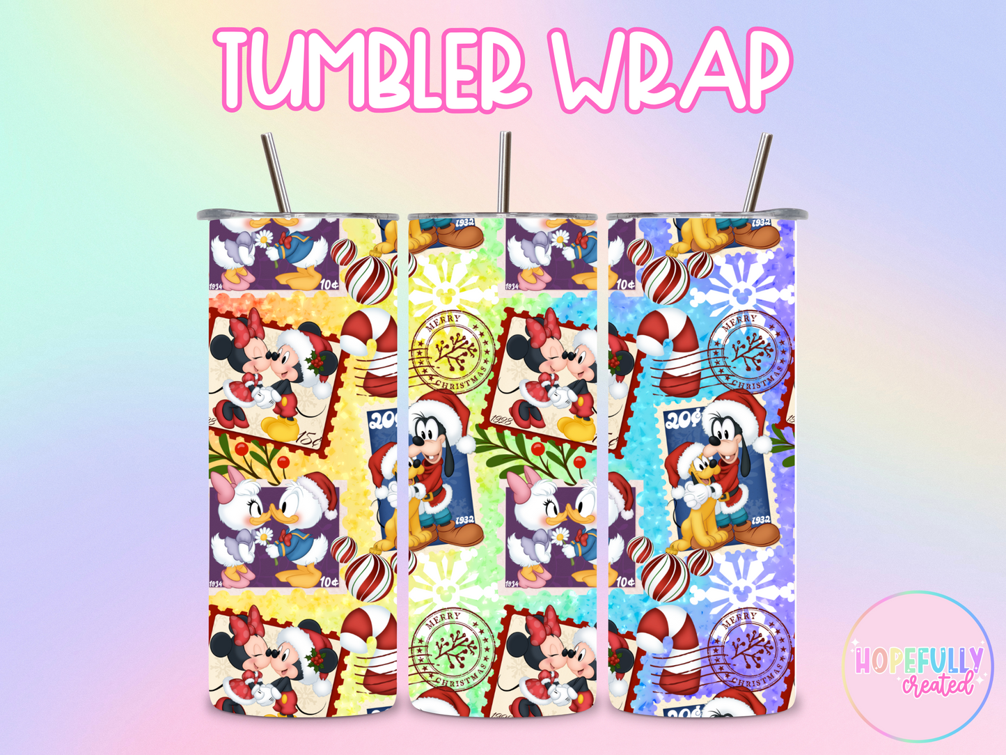Christmas Stamps Tumbler Wrap-55