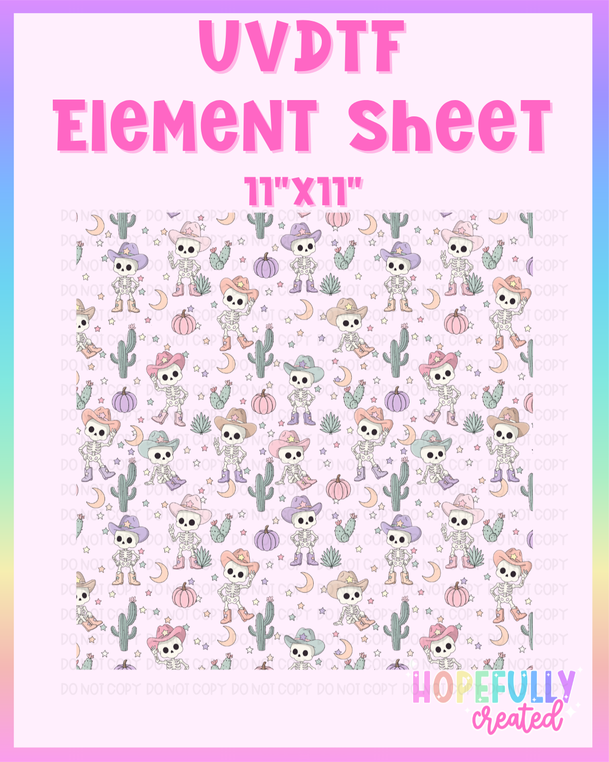 Western Skellie UVDTF Element Sheet