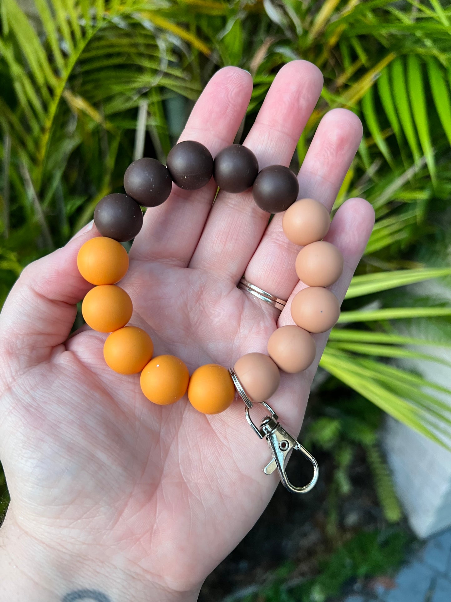 Keychain Wristlet Yellow/Brown