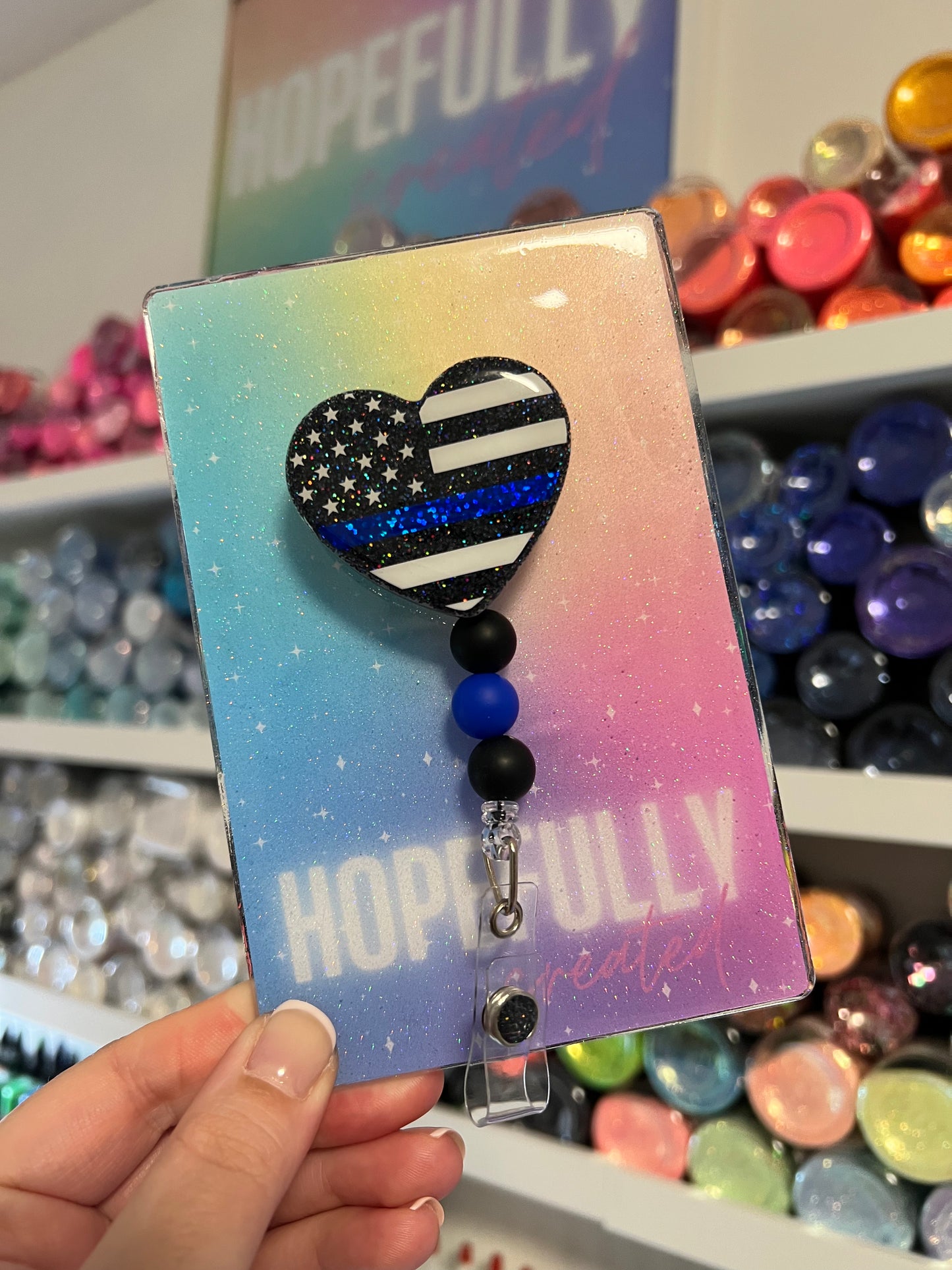 Flag Thin Line Heart Badge Reel