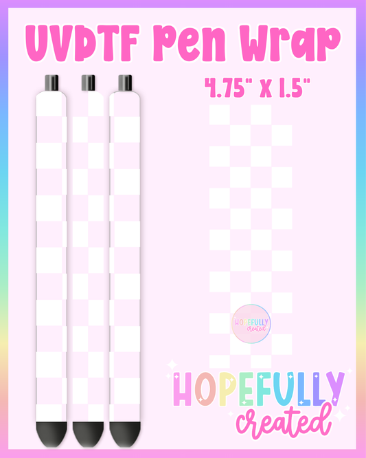 White Checker UVDTF Pen Wrap