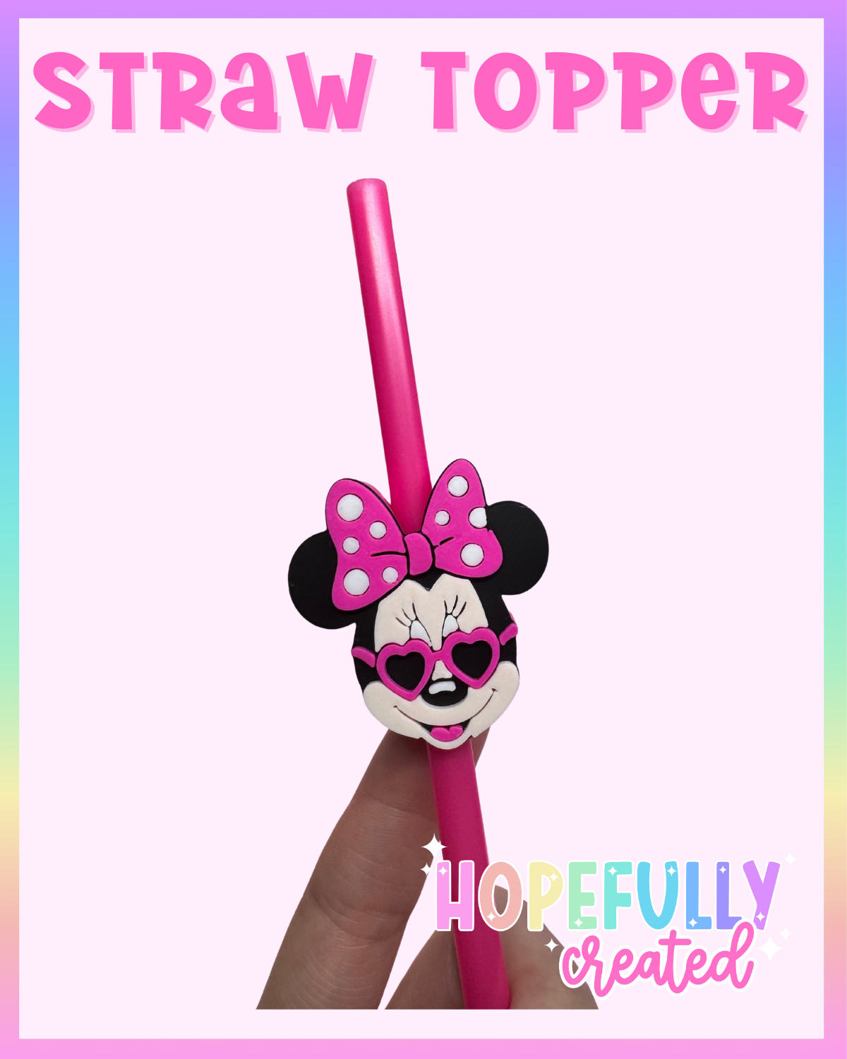 Girl Mouse Glasses Straw Topper