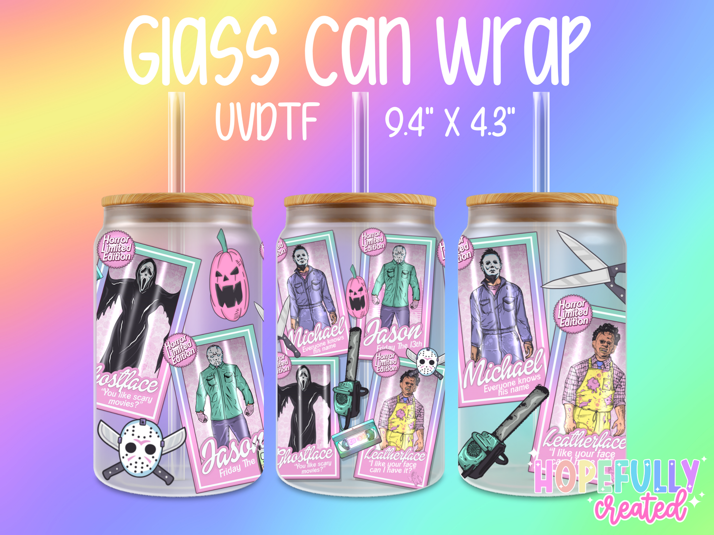 Horror Dolls UVDTF Glass Can Wrap