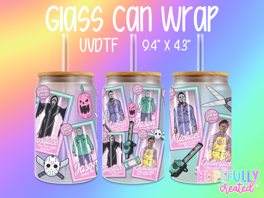 Horror Dolls UVDTF Glass Can Wrap