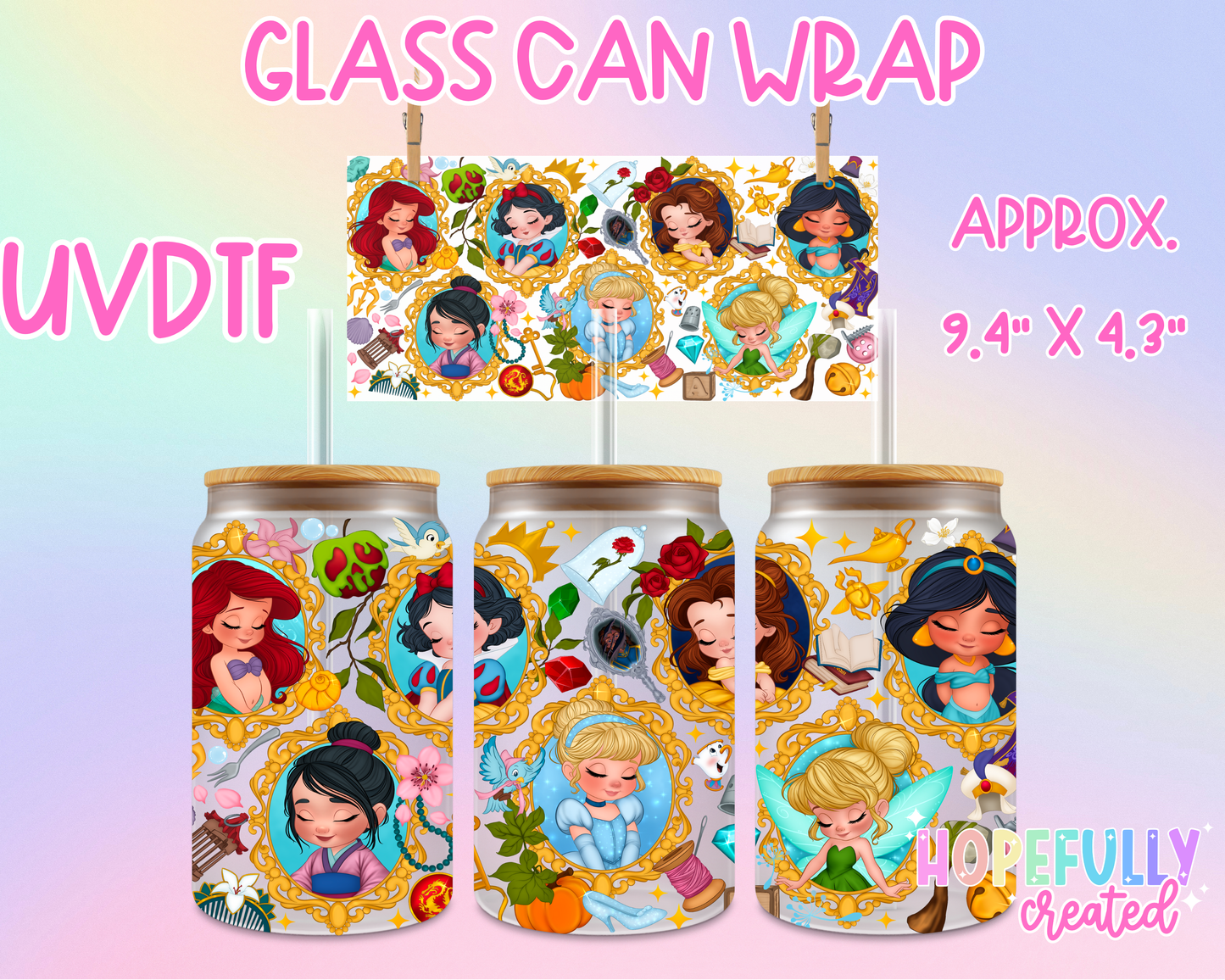 Princess UVDTF Glass Can Wrap