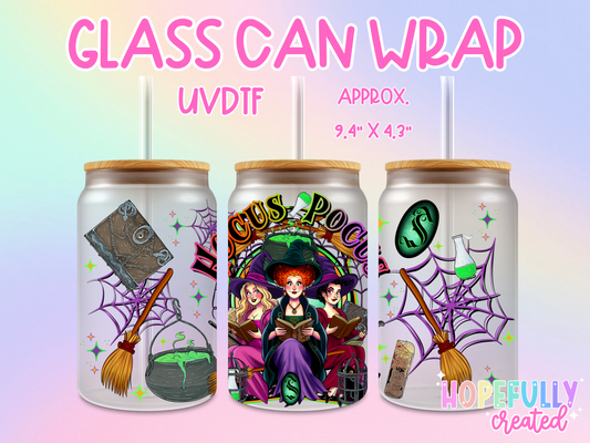 Hocus Pocus Rainbow UVDTF Glass Can Wrap