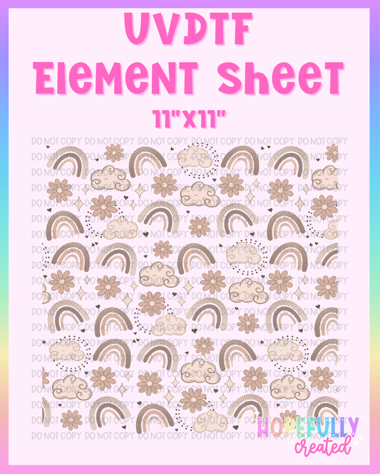 Boho Rainbow UVDTF Element Sheet